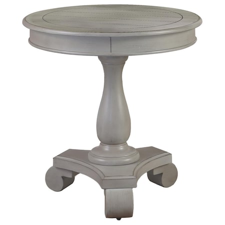 Best Master Furniture Hene Transitional Antique Living Room Round End Table, Grey Y106 Grey